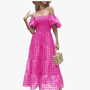 Elegant Pink Off-Shoulder Dress